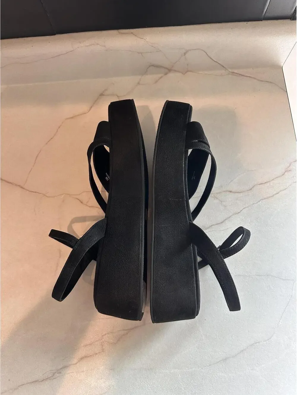 NEW Eileen Fisher Dae Leather Wedge Platform Strappy Sandals Black Women’s sz 10 - Picture 12 of 15